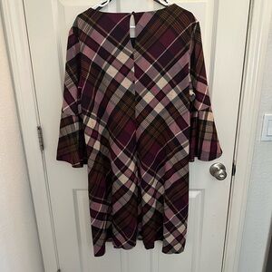 Plaid Women's Dress in Purple and Brown plus size 2X